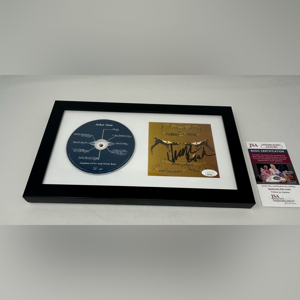 Isaac Brock signed Modest Mouse Everywhere Parlor CD Booklet‎ Framed JSA COA
